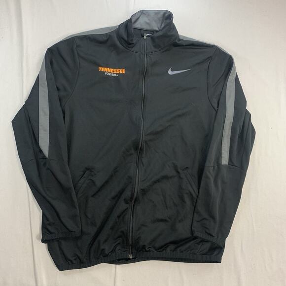 Tennessee Football Nike Dri Fit Jacket Men’s L Black Full Zip Hoodie Athletic - Picture 1 of 9